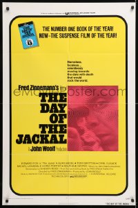 8f274 DAY OF THE JACKAL 1sh 1973 Fred Zinnemann assassination classic, assassin Edward Fox!