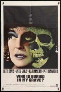8f282 DEAD RINGER int'l 1sh 1964 creepy close up of skull & Bette Davis, who kills her own twin!