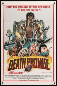 8f288 DEATH PROMISE 1sh 1977 landlords get away with murder, it's time they pay, Neal Adams artwork!