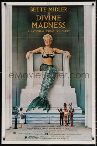 8f316 DIVINE MADNESS style B 1sh 1980 great image of mermaid Bette Midler as Lincoln Memorial!