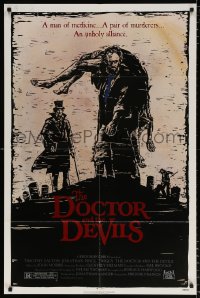 8f319 DOCTOR & THE DEVILS 1sh 1985 Timothy Dalton, cool graverobber artwork by Goozee!