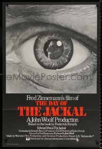 8f275 DAY OF THE JACKAL English 1sh 1973 cool different Michael Leonard art of de Gaulle in eyeball