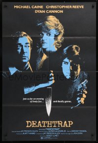 8f290 DEATHTRAP English 1sh 1982 cool different art of Chris Reeve, Michael Caine & Dyan Cannon!