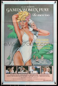 8f421 GAMES WOMEN PLAY 25x38 1sh 1981 & men too, Lesllie Bovee, Samantha Fox, sexy artwork!