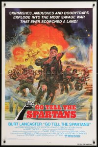 8f440 GO TELL THE SPARTANS int'l 1sh 1978 cool Kunstler art of Burt Lancaster in Vietnam War!