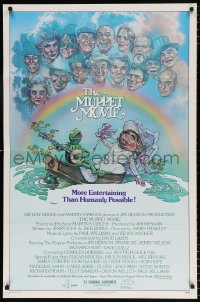 8f667 MUPPET MOVIE 1sh 1979 Jim Henson, Drew Struzan art of Kermit the Frog & Miss Piggy on boat!