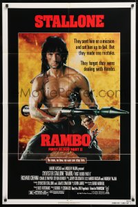 8f765 RAMBO FIRST BLOOD PART II 1sh 1985 no law, no war can stop Sylvester Stallone!
