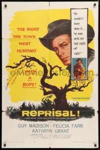 8f767 REPRISAL 1sh 1956 Guy Madison, Felicia Farr, the town went hunting with a rope!