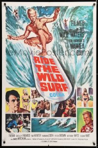 8f775 RIDE THE WILD SURF 1sh 1964 Fabian, ultimate poster for surfers to display on their wall!