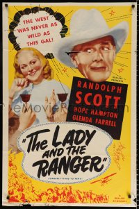 8f777 ROAD TO RENO 1sh R1953 sexy blonde Hope Hampton tamed Randolph Scott, The Lady and the Ranger!