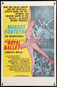 8f788 ROYAL BALLET 1sh 1960 artwork of incomparable ballerina Margot Fonteyn!