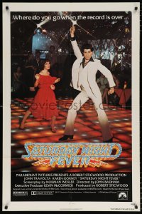 8f800 SATURDAY NIGHT FEVER 1sh 1977 best image of disco John Travolta & Karen Lynn Gorney!