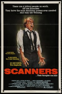 8f802 SCANNERS 1sh 1981 David Cronenberg, in 20 seconds your head explodes!