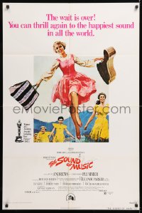 8f842 SOUND OF MUSIC 1sh R1973 classic Terpning art of Julie Andrews & top cast!