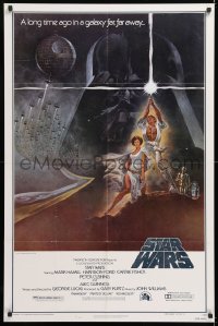 8f862 STAR WARS style A third printing 1sh 1977 George Lucas classic sci-fi epic, art by Tom Jung!