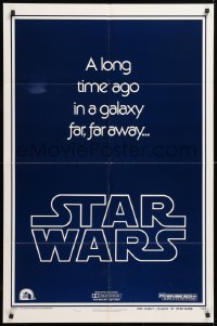 8f863 STAR WARS style B teaser 1sh 1977 George Lucas, a long time ago in a galaxy far, far away...