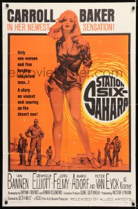 8f868 STATION SIX-SAHARA 1sh 1964 super sexy Carroll Baker in the hot motion picture!