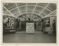 8g073 3 ON A MATCH candid 8x10.25 still 1932 wonderful image of theater front with homemade posters!