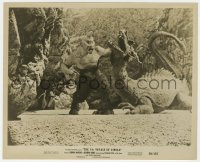 8g075 7th VOYAGE OF SINBAD 8.25x10 still 1958 Harryhausen FX image of cyclops fighting dragon!
