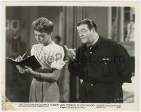 8g078 ABBOTT & COSTELLO IN HOLLYWOOD 8x10 still 1945 Lou asks Jean Porter to make an appointment!