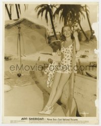8g101 ANN SHERIDAN 8x10 still 1942 full-length Warner Bros. portrait in swimsuit at the beach!
