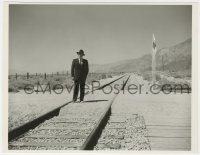 8g119 BAD DAY AT BLACK ROCK deluxe 7.75x10 still 1955 Spencer Tracy standing on railroad tracks!