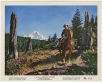 8g003 BEND OF THE RIVER color 8x10 still 1952 James Stewart riding horse in mountains, Anthony Mann