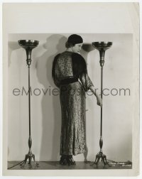 8g203 CLAIRE DODD 8x10.25 still 1930s full-length in cool shimmering outfit between two lamps!