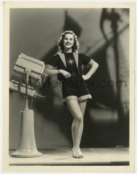 8g247 DEANNA DURBIN 8x10.25 still 1930s full-length leaning on camera light in cool outfit!