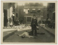 8g285 EASY STREET deluxe 8x10 still 1917 Charlie Chaplin in policeman suit by unconscious big man!