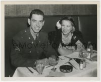 8g350 GLENDA FARRELL 8.25x10 publicity still! 1940s with her uniformed son at the Stork Club!