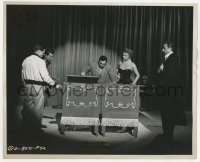 8g391 HAPPY TIME candid 8.25x10 still 1952 Richard Fleischer & Linda Christian on magic show set!
