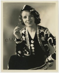 8g447 INEZ COURTNEY 8x10.25 still 1930 seated portrait in cool outfit with cigarette by Fryer!