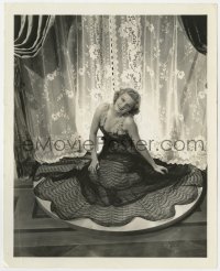 8g468 JEAN HARLOW 8x10 still 1930s beautiful portrait kneeling in pretty lace dress by Ted Allan!
