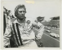 8g524 LE MANS 8.25x10 still 1971 race car driver Steve McQueen in uniform with track in background!