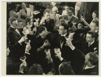 8g661 NO MORE ORCHIDS 8x10 key book still 1932 overhead shot of Carole Lombard & others toasting!