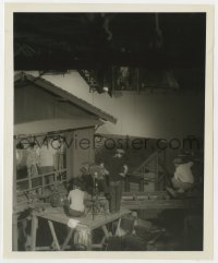 8g766 RIVER OF THE NIGHT candid 8.25x10 still 1956 director & star watch construction of set, rare!