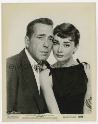 8g799 SABRINA 8x10.25 still 1954 best portrait of beautiful Audrey Hepburn & Humphrey Bogart!