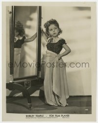 8g829 SHIRLEY TEMPLE 8x10.25 still 1934 posing by mirror with blanket wrapped around waist!