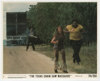 8g027 TEXAS CHAINSAW MASSACRE 8x10 mini LC #4 1974 Tobe Hooper classic, Leatherface chasing victims!