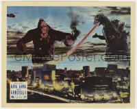 8g034 KING KONG VS. GODZILLA color English FOH LC 1963 Godzilla & 1933 King Kong over Tokyo skyline!