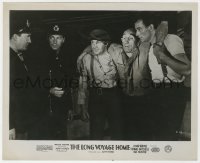 8g038 LONG VOYAGE HOME English FOH LC 1940 John Wayne & Thomas Mitchell with policemen, John Ford!