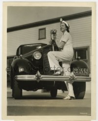 8g785 ROSALIND RUSSELL 8x10.25 still 1937 taking to the open road with her puppy for summer!