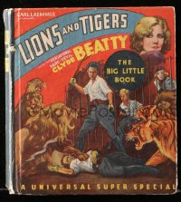 8h049 BIG CAGE Whitman Big Little Book hardcover book 1933 Clyde Beatty, circus Lions & Tigers!