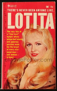 8h296 LOTITA paperback book 1966 free love nymph whose unique bed talents made her a target!