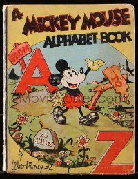 8h234 MICKEY MOUSE hardcover book 1936 A Mickey Mouse Alphabet Book by Walt Disney!