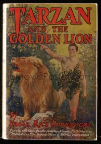 8h033 TARZAN & THE GOLDEN LION Grosset & Dunlap movie edition hardcover book 1927 Burroughs