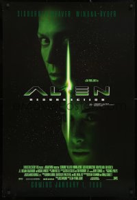 8j044 ALIEN RESURRECTION advance Aust 1sh 1998 different image of Sigourney Weaver, Winona Ryder!