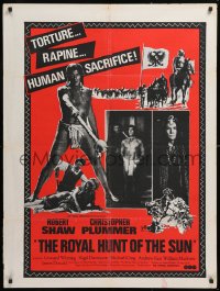 8j047 ROYAL HUNT OF THE SUN Aust 1sh 1970 Christopher Plummer, Robert Shaw as conquistador!