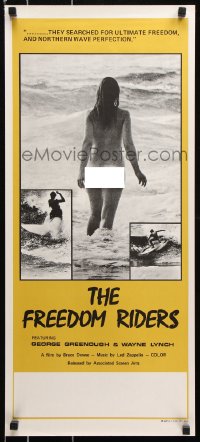 8j050 FREEDOM RIDERS Aust daybill 1972 completely naked Aussie surfer girl, yellow border design!